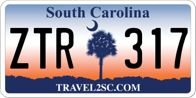 SC license plate ZTR317