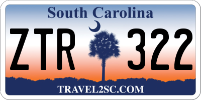 SC license plate ZTR322