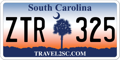 SC license plate ZTR325