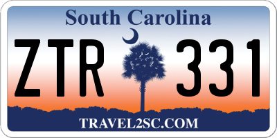 SC license plate ZTR331