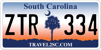 SC license plate ZTR334