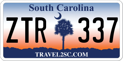 SC license plate ZTR337