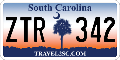 SC license plate ZTR342