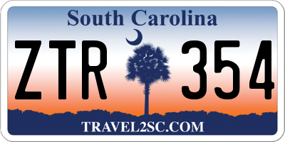 SC license plate ZTR354