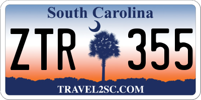 SC license plate ZTR355