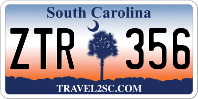 SC license plate ZTR356