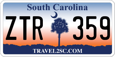 SC license plate ZTR359