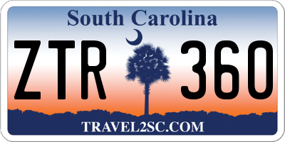 SC license plate ZTR360