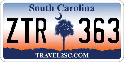 SC license plate ZTR363
