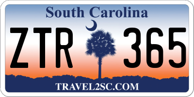 SC license plate ZTR365