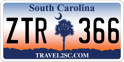 SC license plate ZTR366