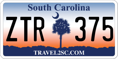 SC license plate ZTR375