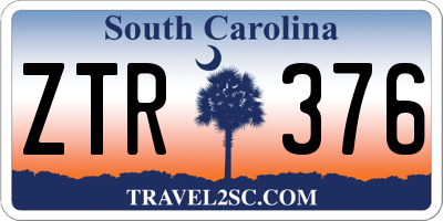 SC license plate ZTR376