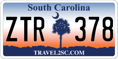 SC license plate ZTR378
