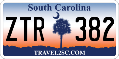 SC license plate ZTR382