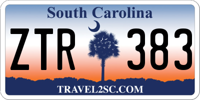 SC license plate ZTR383