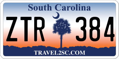 SC license plate ZTR384