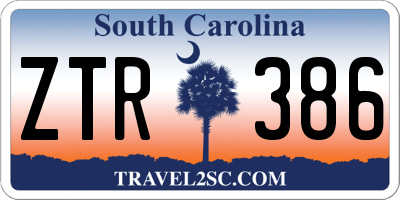 SC license plate ZTR386