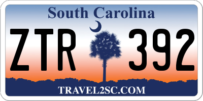 SC license plate ZTR392