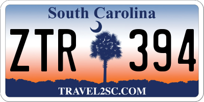 SC license plate ZTR394