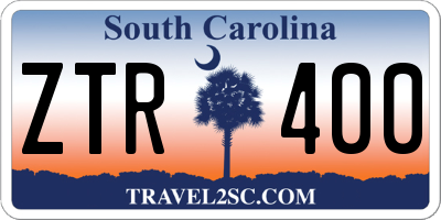 SC license plate ZTR400