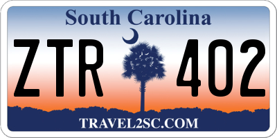 SC license plate ZTR402