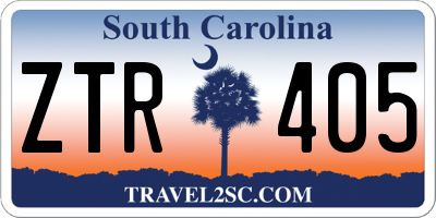 SC license plate ZTR405