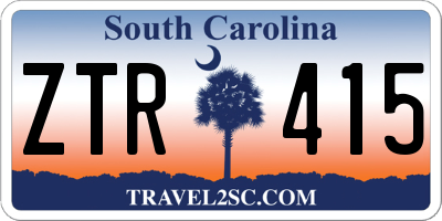 SC license plate ZTR415