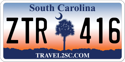 SC license plate ZTR416
