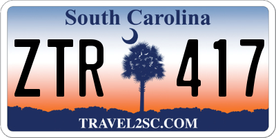 SC license plate ZTR417