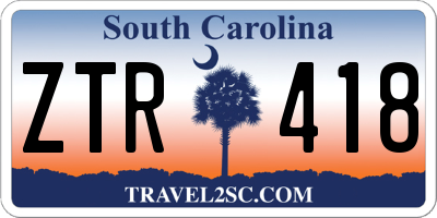 SC license plate ZTR418