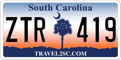 SC license plate ZTR419