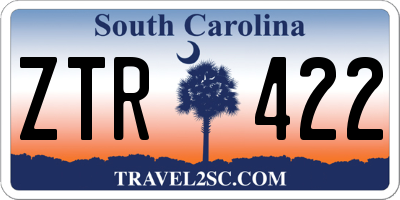 SC license plate ZTR422