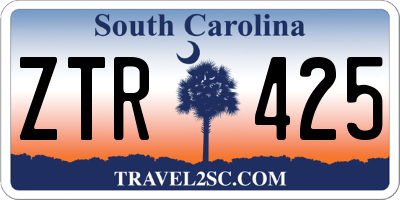 SC license plate ZTR425