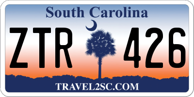 SC license plate ZTR426