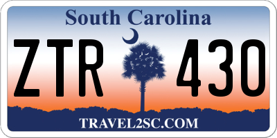 SC license plate ZTR430
