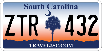 SC license plate ZTR432