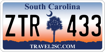 SC license plate ZTR433