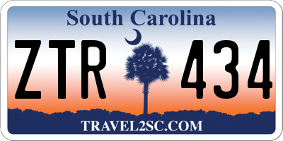 SC license plate ZTR434