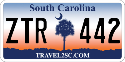 SC license plate ZTR442