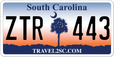 SC license plate ZTR443