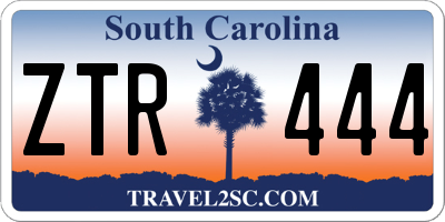 SC license plate ZTR444