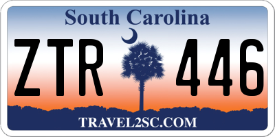 SC license plate ZTR446