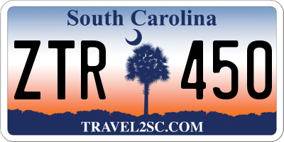 SC license plate ZTR450