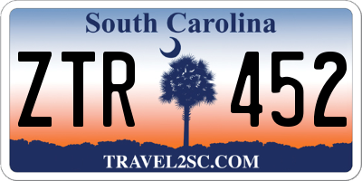 SC license plate ZTR452