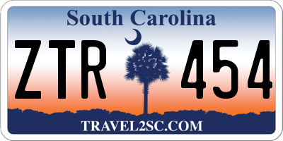 SC license plate ZTR454