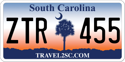 SC license plate ZTR455