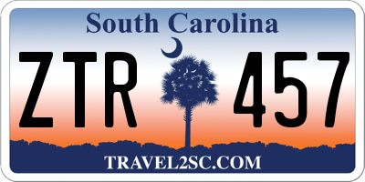 SC license plate ZTR457