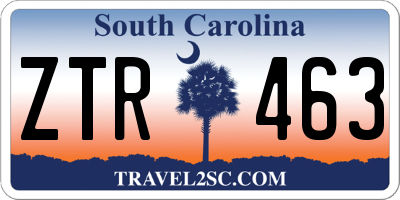 SC license plate ZTR463