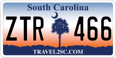 SC license plate ZTR466